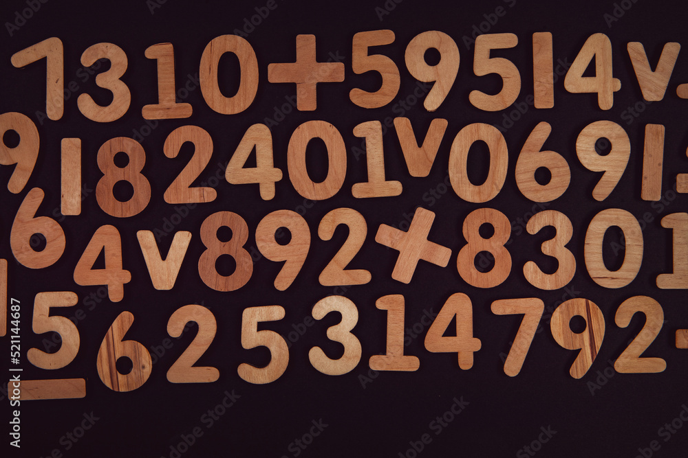 Poster background or texture of numbers. finance data concept. mathematic. seamless pattern with numbers. f