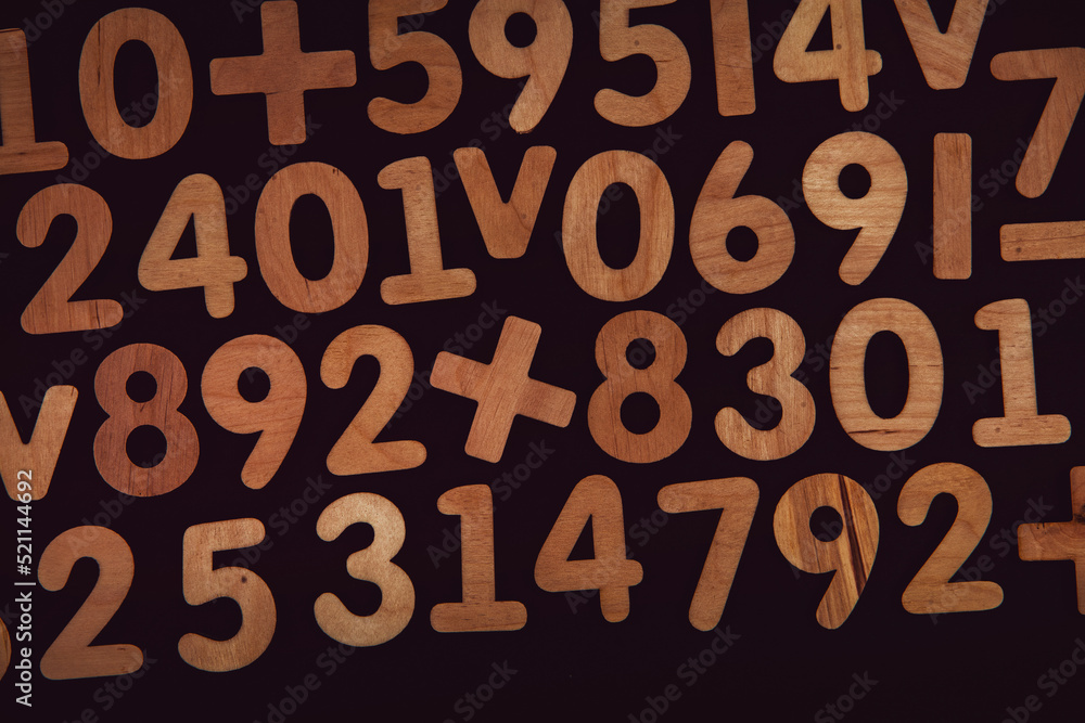 Poster background or texture of numbers. finance data concept. mathematic. seamless pattern with numbers. f
