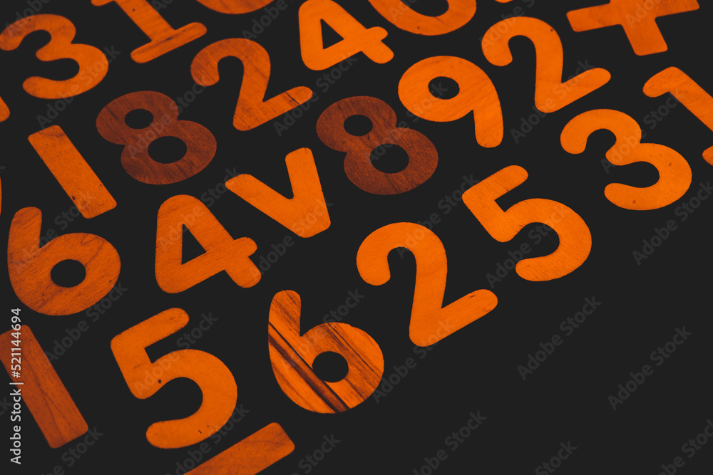Poster background or texture of numbers. finance data concept. mathematic. seamless pattern with numbers. f