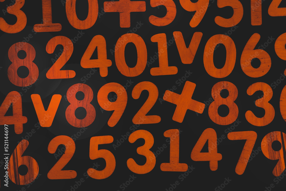 Poster background or texture of numbers. finance data concept. mathematic. seamless pattern with numbers. f