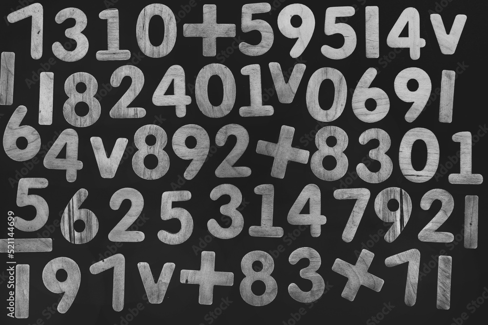 Poster background or texture of numbers. finance data concept. mathematic. seamless pattern with numbers. f