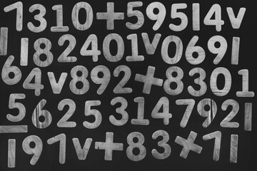 Background or texture of numbers. Finance data concept. Mathematic. Seamless pattern with numbers. Finance concept. 