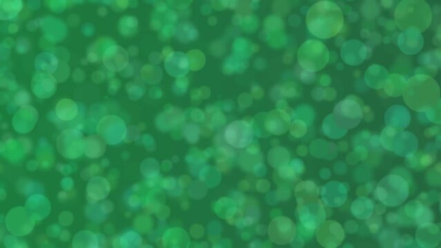Motion graphics. forest green abstract defocused background, circle shape bokeh pattern