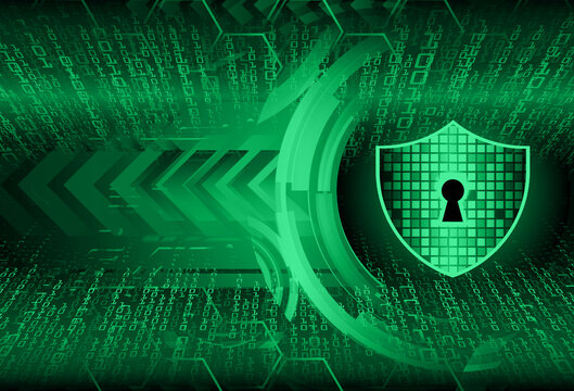Closed Padlock on digital background, cyber security
