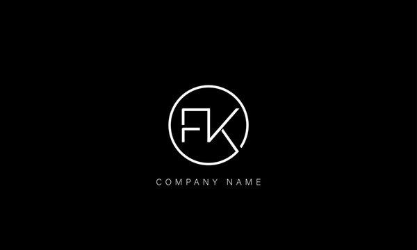 FK, KF Abstract Letters Logo Monogram