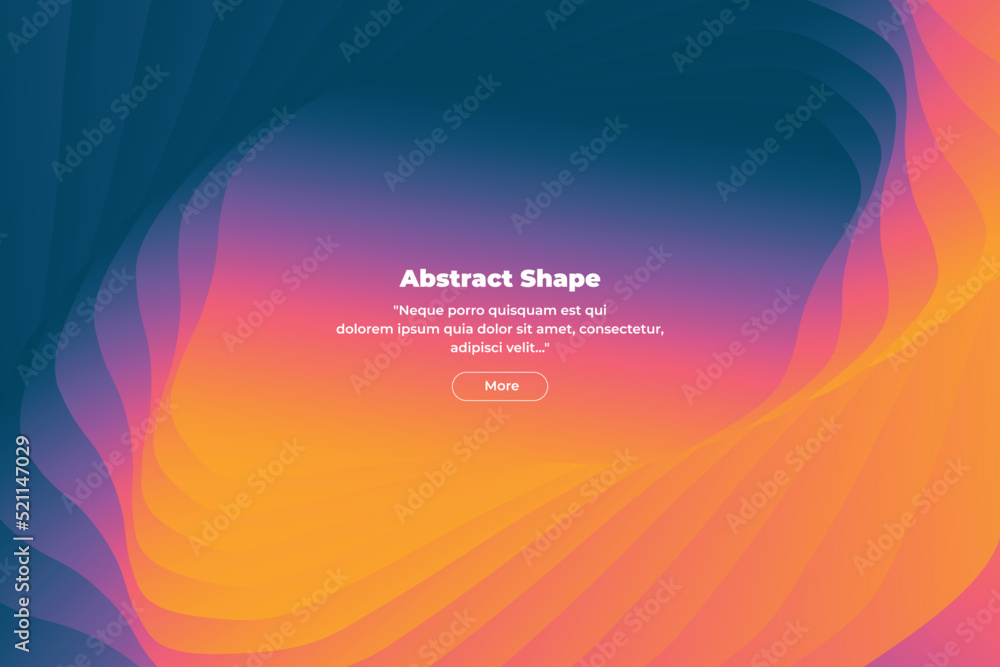 Fototapete beautiful abstract illustration in the form of gradient dark blue, purple, pink and orange lines ove