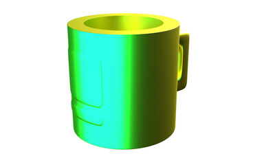 green metalic glass 3d 