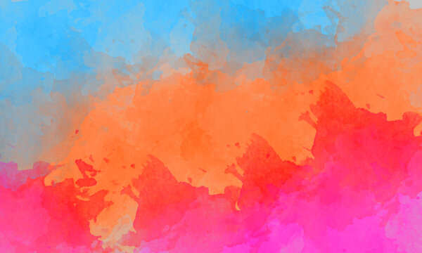 red, orange and blue brush stack background © Faried