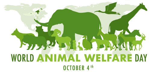 World Animal Welfare Day Concept Vector