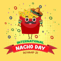 Naklejka premium International Nacho Day Banner Design
