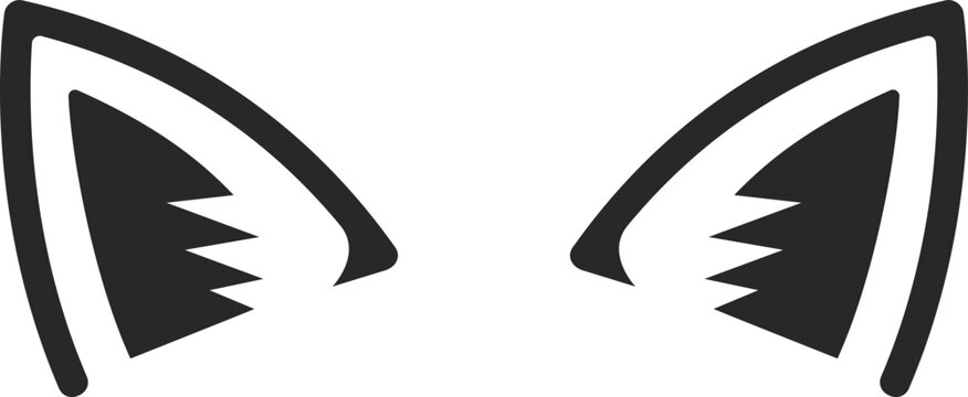 Cat Ear Icon. vector illustration.