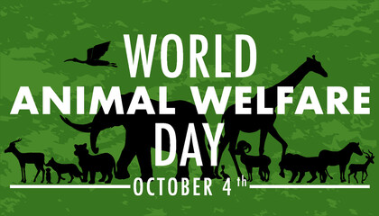 World Animal Welfare Day Concept Vector
