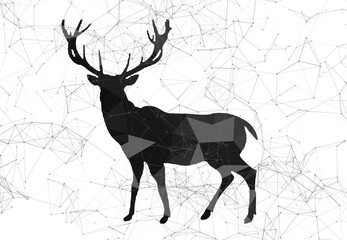 low poly plexus deer.