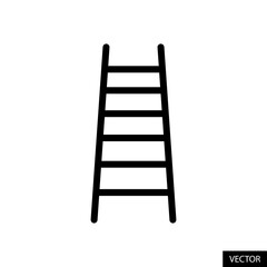 Ladder vector icon for website design, app, UI, isolated on white background. Editable stroke. Vector illustration.
