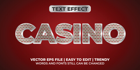 3D casino bar editable text effect poker style