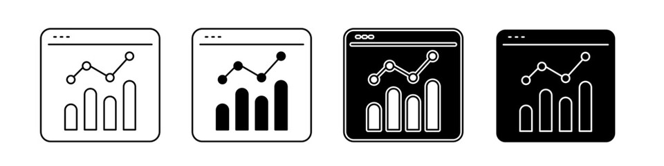 Financial analytics icon vector set. economy illustration sign collection. analytics symbol. statistic logo.