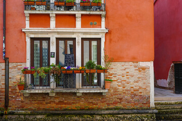 Typical colorful architecture in Venice, Italy