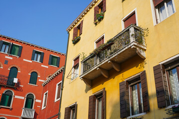 Fototapeta premium Typical colorful architecture in Venice, Italy