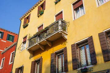 Fototapeta na wymiar Typical colorful architecture in Venice, Italy