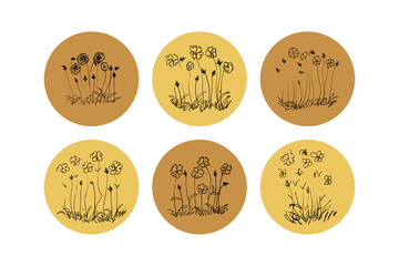 Minimalist Hand Drawn Flower Sketch Illustration, Suitable for Logo, Decoration, Wedding, Poster, Print, Invitation, or Tattoo Design. Contemporary Artwork