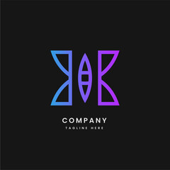 Butterfly or butterflies modern minimalist logo design