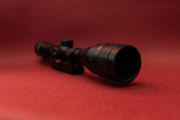 Gun sights on a red background