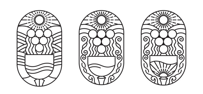 Wine emblem for your projects. Abstract illustration.