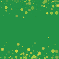 Green glitter on a green background. Explosion of confetti. Vector festive background. Summer, spring print. Abstract element of design for new year, christmass, birthday, wedding card, banner, poster