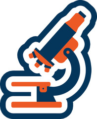 Minimalist Microscope Flat Vector Illustration