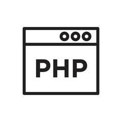 PHP web programming language icon design. vector illustration