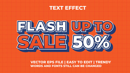 3D flash sale bold orange editable text effect