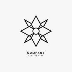 abstract shuriken ninja ornament logo design template