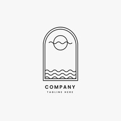 door and window modern minimalist logo design template