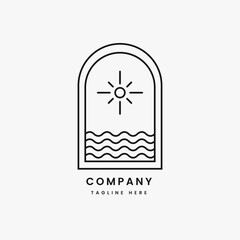 door and window modern minimalist logo design template