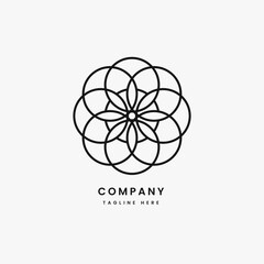 abstract circular ornament logo design template