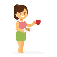 Young Woman Having Breakfast