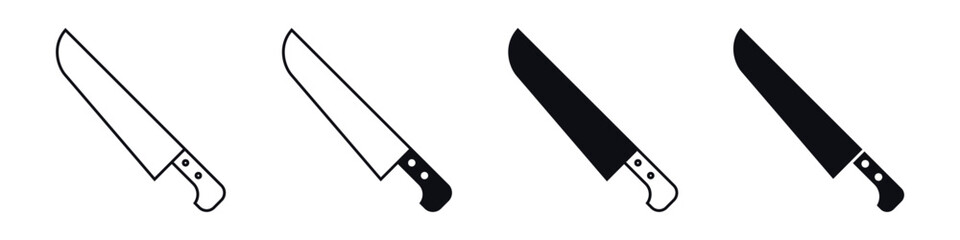 Knife icon vector set. hike illustration sign collection. ammunition symbol. hunting logo.