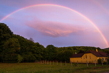 amazing rainbow in Hungary countryside