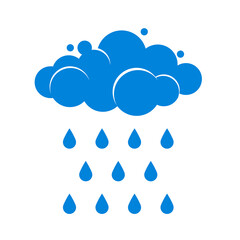 Rain cloud icon Vector illustration minimal flat design