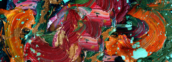 Hand draw digital painting abstract art panorama background colors texture design illustration..