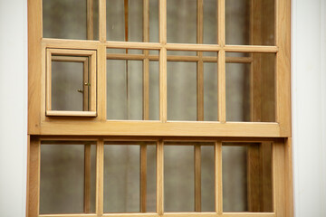 Window on the wall in a multi-storey building.