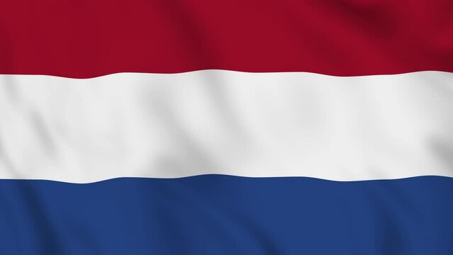Netherlands realistic waving flag. smooth seamless loop 4k video 	