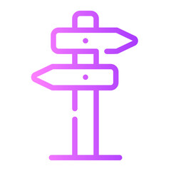 direction board gradient icon
