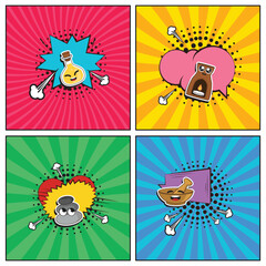 Hand drawn flat trendy cartoon elements collection spa and salon