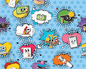 Hand drawn flat trendy cartoon elements collection Student Loans