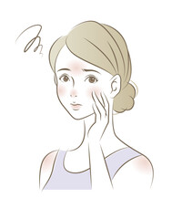 日焼けした女性のイラスト素材 ベクター UV 美容 夏