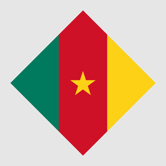 Cameroon flag, official colors. Vector illustration.