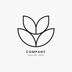 Flower line minimalist modern logo design template