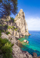 Sardegna (Italy) - The wild east coast of Sardinia region, in the area of Gallura and Supramonte mountain range, with Santa Maria Navarrese and La Caletta port town, La Cinta and Cala Luna beach