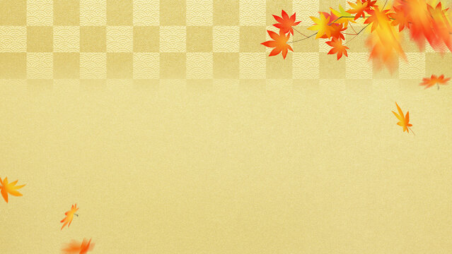 Oriental background material of autumn image